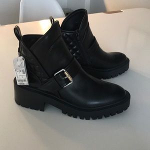 NWT Zara combat/biker boots. 8/39.